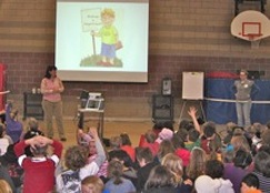 Author visit all school assembly